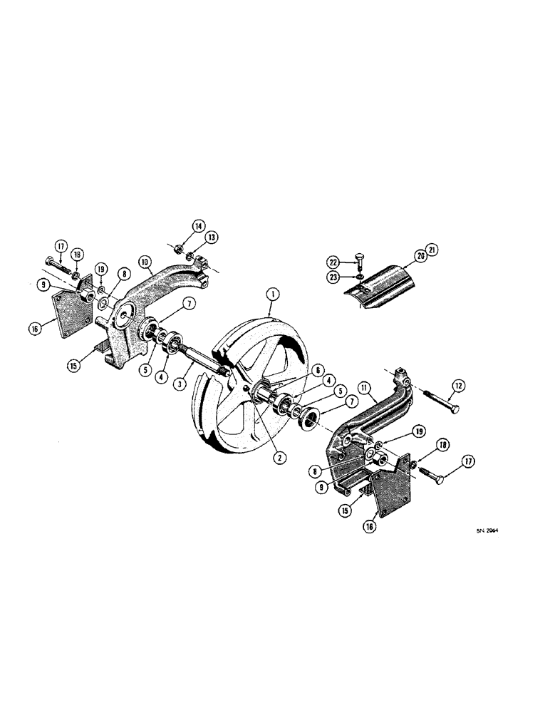 Схема запчастей Case 310G - (142[1]) - IDLER WHEEL (04) - UNDERCARRIAGE
