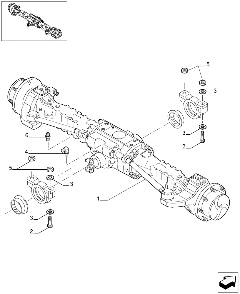 Схема запчастей Case TX1055 - (9.00447[01]) - STD FRONT AXLE - OPTIONAL CODE 749082111 (25) - FRONT AXLE SYSTEM
