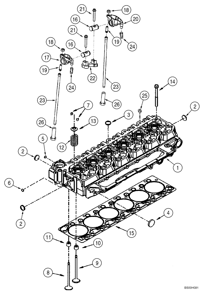 Схема запчастей Case CX240LR - (02-15) - CYLINDER HEAD - VALVE MECHANISM (02) - ENGINE