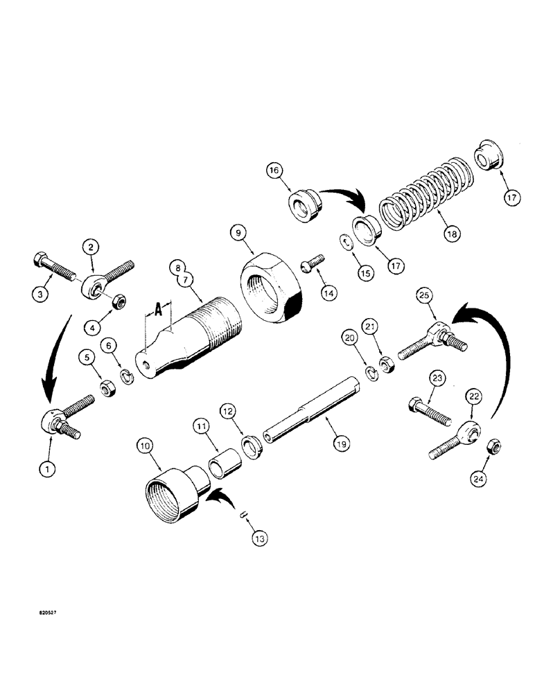 Схема запчастей Case W4 - (092) - HYDROSTATIC PUMP CONTROLS, NEUTRAL CENTERING TUBE ASSEMBLY (06) - POWER TRAIN