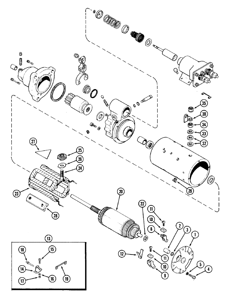 Схема запчастей Case W14 - (120) - R46156 AND L106562 STARTER (04) - ELECTRICAL SYSTEMS