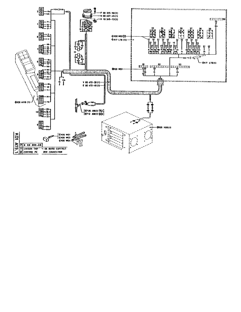Схема запчастей Case 90BCL - (317) - CONTROL PANEL BOX CONNECTION (06) - ELECTRICAL SYSTEMS