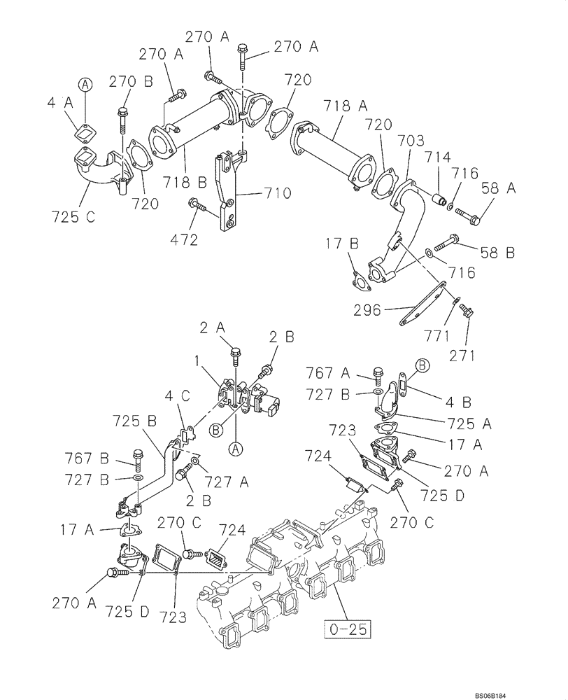 Схема запчастей Case CX700 - (02-057-01[01]) - EXHAUST GAS RECIRCULATION SYSTEM (02) - ENGINE