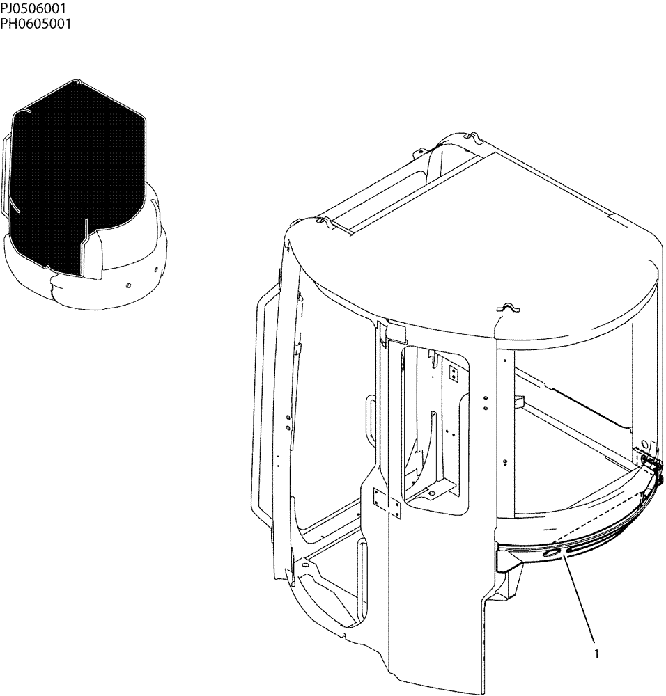 Схема запчастей Case CX50B - (01-051) - CAB INSTAL (90) - PLATFORM, CAB, BODYWORK AND DECALS