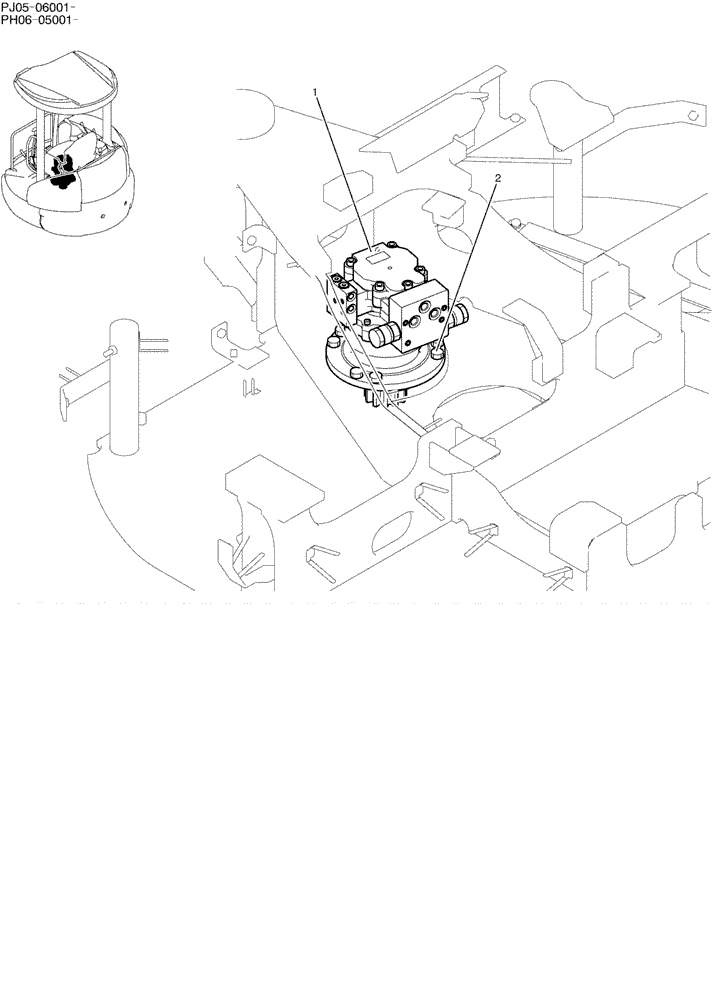 Схема запчастей Case CX50B - (01-023) - MOTOR INSTAL, SWING (35) - HYDRAULIC SYSTEMS