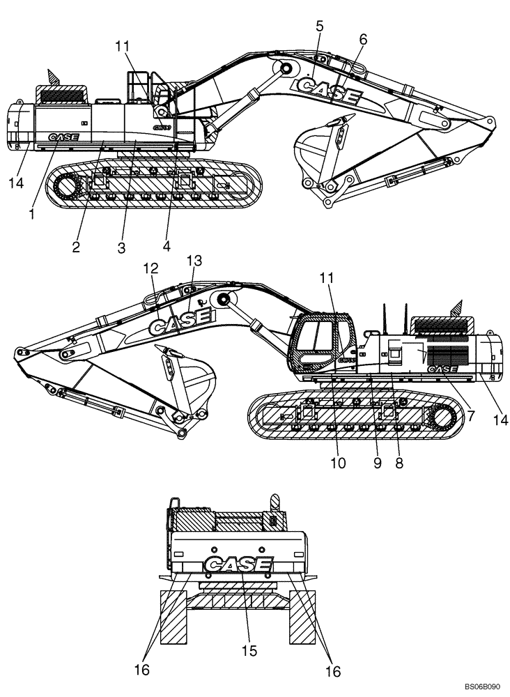 Схема запчастей Case CX700 - (09-400-00[01]) - DECALS (09) - CHASSIS/ATTACHMENTS