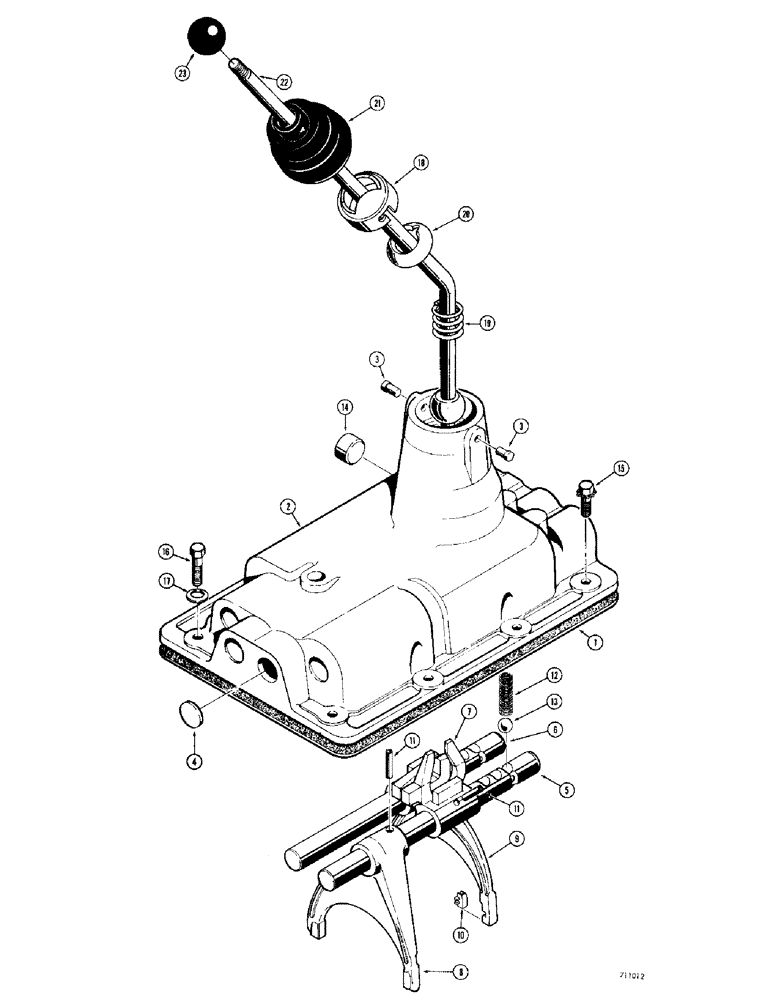 Схема запчастей Case 300C - (086) - SYNCHROMESH TRANSMISSION, SHIFT LEVER, LINKAGE AND SHIFTING FORKS (06) - POWER TRAIN