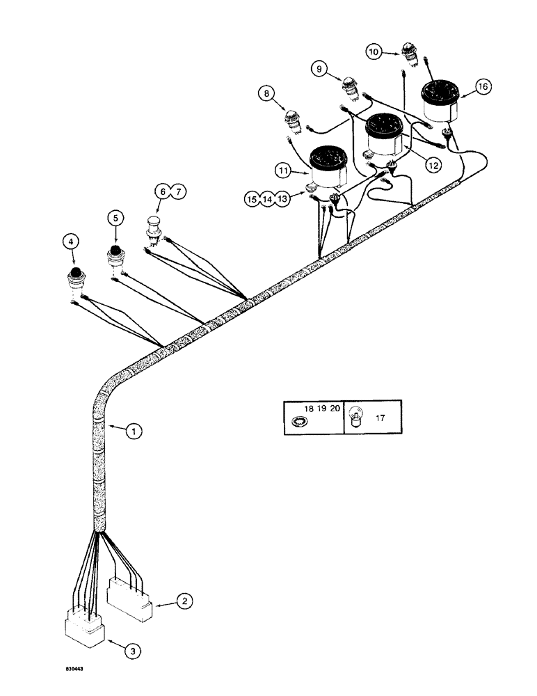 Схема запчастей Case 1187 - (092) - ELECTRICAL HARNESS - RIGHT-HAND CONSOLE (06) - ELECTRICAL SYSTEMS