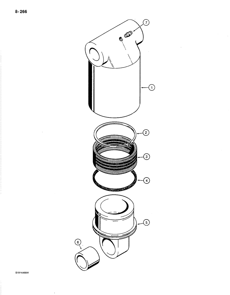Схема запчастей Case 1080B - (8-266) - LEVELER CYLINDER (08) - HYDRAULICS