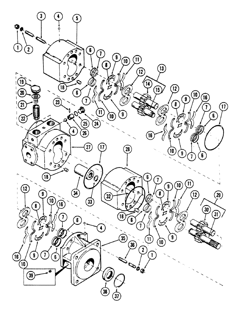 Схема запчастей Case 40BLC - (238) - TRACK DRIVE MOTOR, (OPTIONAL TWO SPEED) (07) - HYDRAULIC SYSTEM