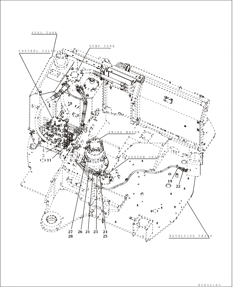 Схема запчастей Case CX80 - (08-15) - HYDRAULICS - DRAIN LINE, STANDARD AND DOUBLE ACTING CIRCUIT (08) - HYDRAULICS