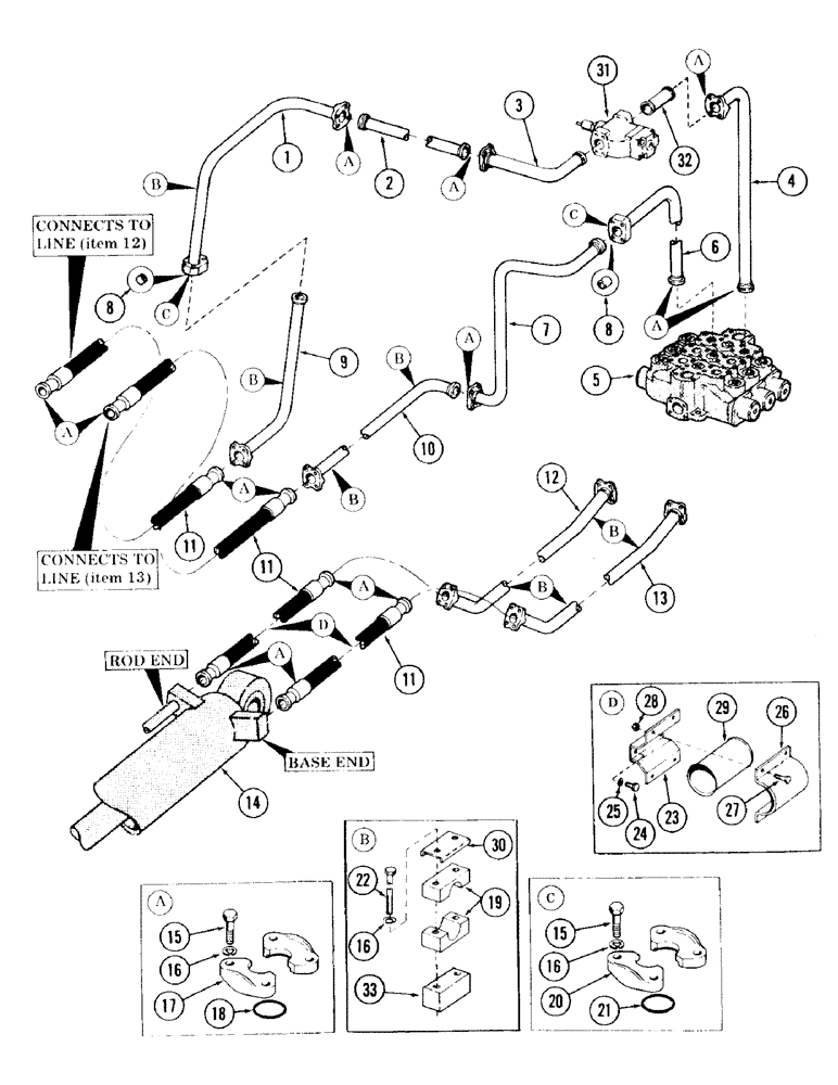 Схема запчастей Case 120 - (145) - CROWD CYLINDER HYDRAULICS (35) - HYDRAULIC SYSTEMS
