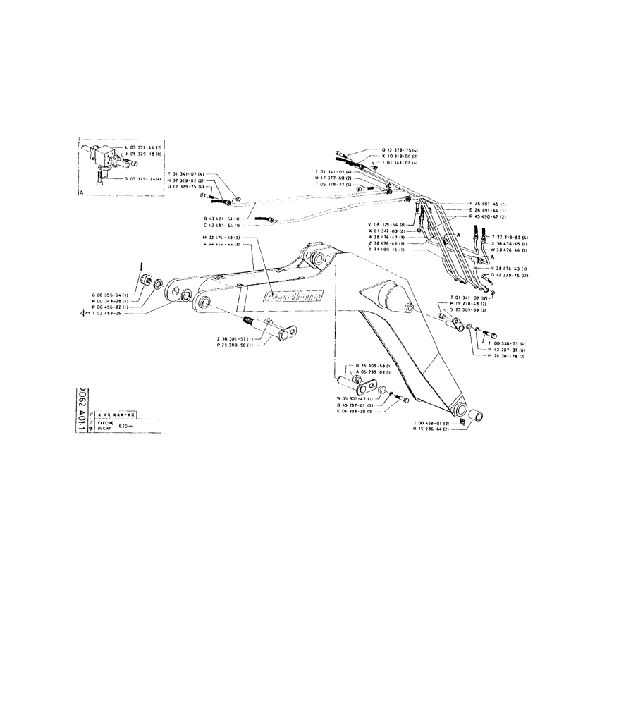 Схема запчастей Case 220 - (266) - BOOM (09) - BOOMS