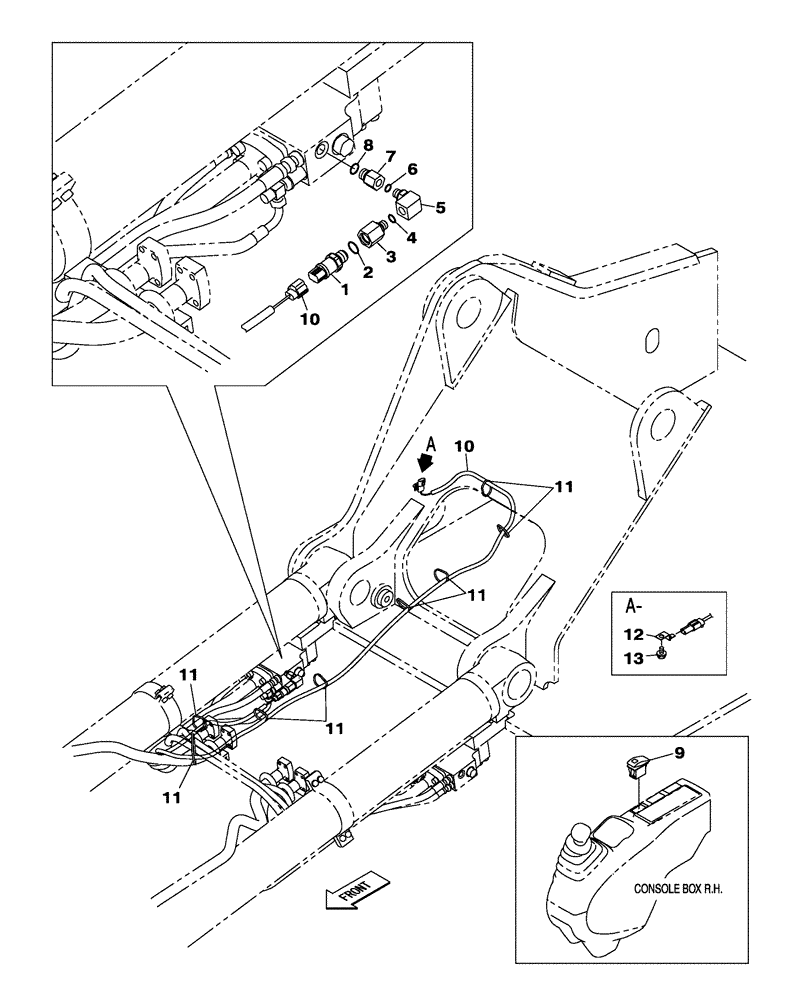 Схема запчастей Case CX300C - (04-010-00[01]) - ELECTRICAL CIRCUIT - SAFETY VALVE - BOOM (04) - ELECTRICAL SYSTEMS