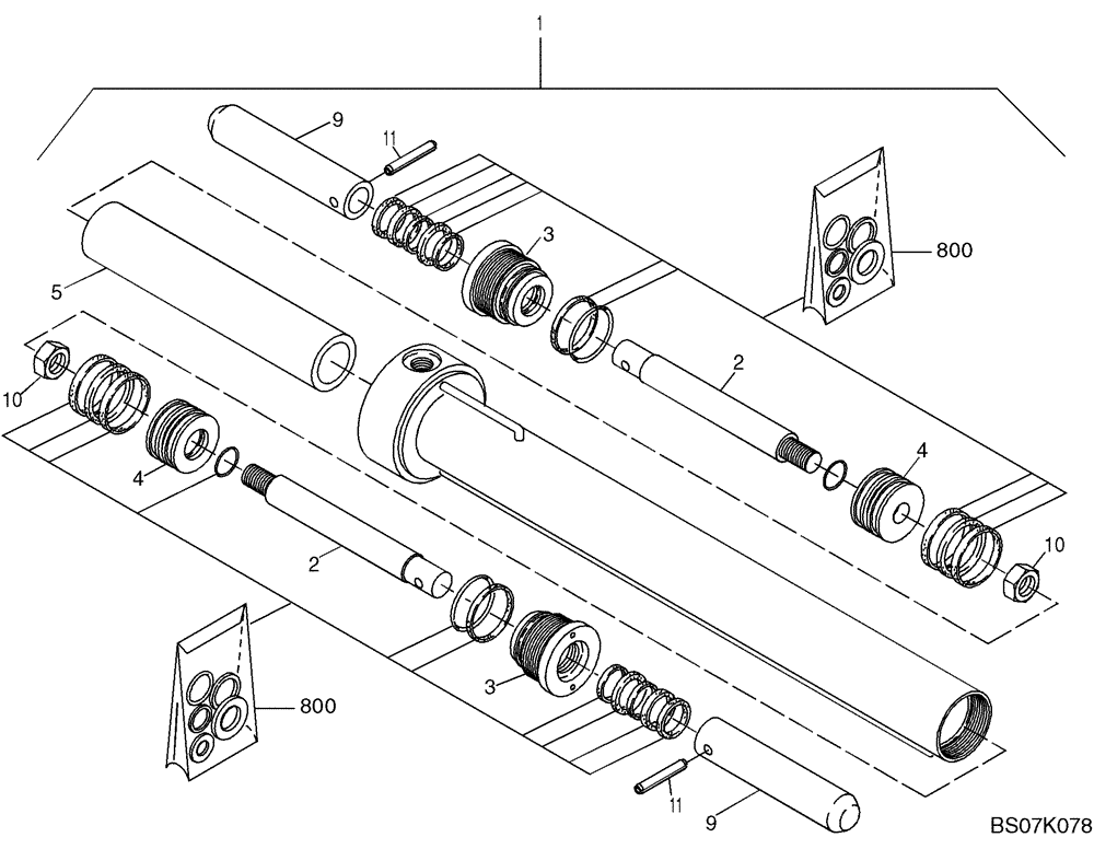 Схема запчастей Case 21D - (24.320[2942618001]) - CYLINDER QUICK-HITCH (35) - HYDRAULIC SYSTEMS