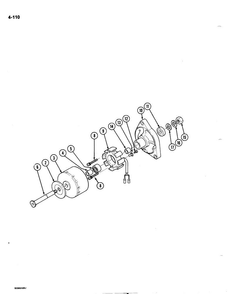 Схема запчастей Case 1818 - (4-110) - ALTERNATOR, DIESEL MODELS (04) - ELECTRICAL SYSTEMS