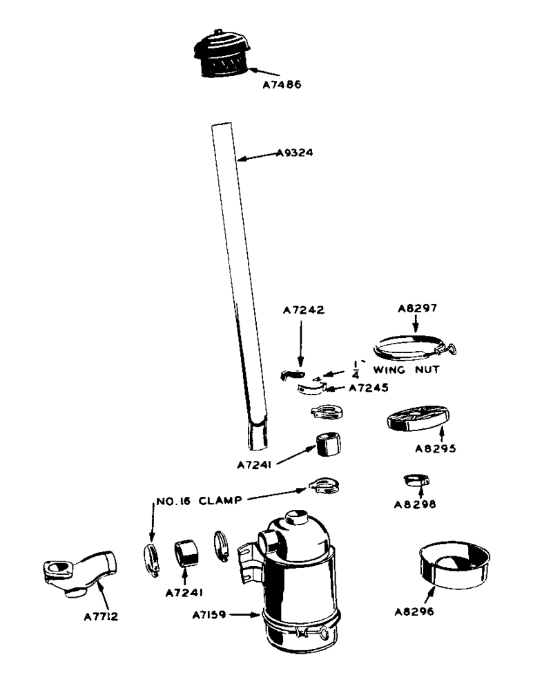 Схема запчастей Case 425 - (043) - POWRCEL DIESEL ENGINE, AIR CLEANER (10) - ENGINE