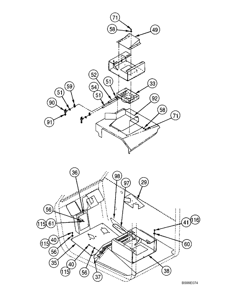 Схема запчастей Case 686G - (9-21) - ENCLOSED CAB, HEATER AND PANELS (SERIES 1 686G AND 686GXR) (09) - CHASSIS/ATTACHMENTS