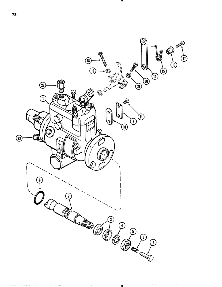 Схема запчастей Case 1845B - (078) - INJECTION PUMP, 188 DIESEL ENGINE (03) - FUEL SYSTEM