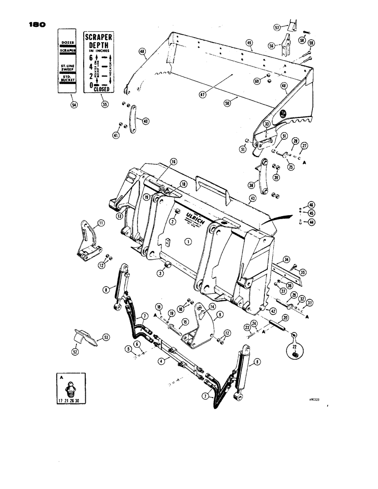 Схема запчастей Case 450 - (180) - ULRICH MULTI-PURPOSE BUCKET (19) - BUCKETS