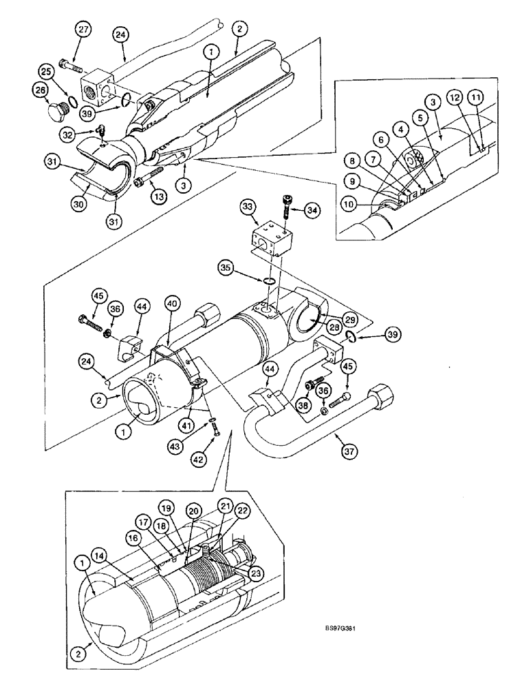 Схема запчастей Case 9040B - (8-175A) - ARM CYLINDER, LONG REACH MODELS (08) - HYDRAULICS
