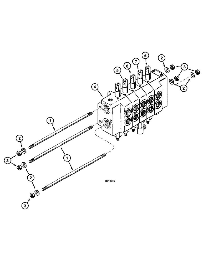 Схема запчастей Case 660 - (8-018) - ATTACHMENT CONTROL VALVE - H674409 (08) - HYDRAULICS
