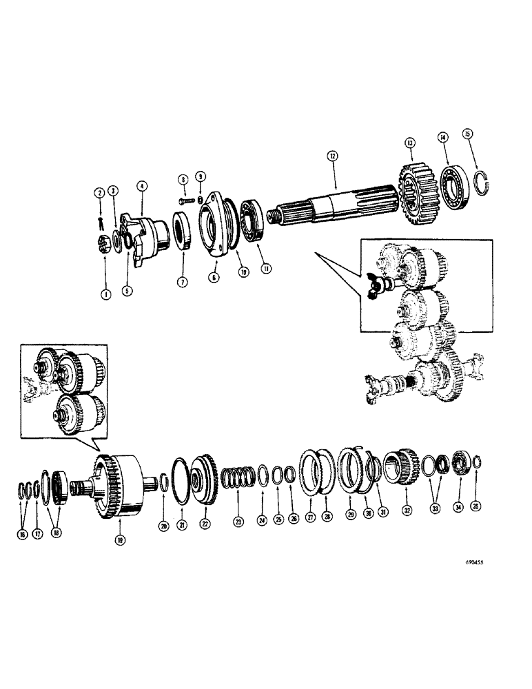 Схема запчастей Case W10B - (150) - TRANSMISSION, TRANSMISSION INPUT SHAFT (06) - POWER TRAIN
