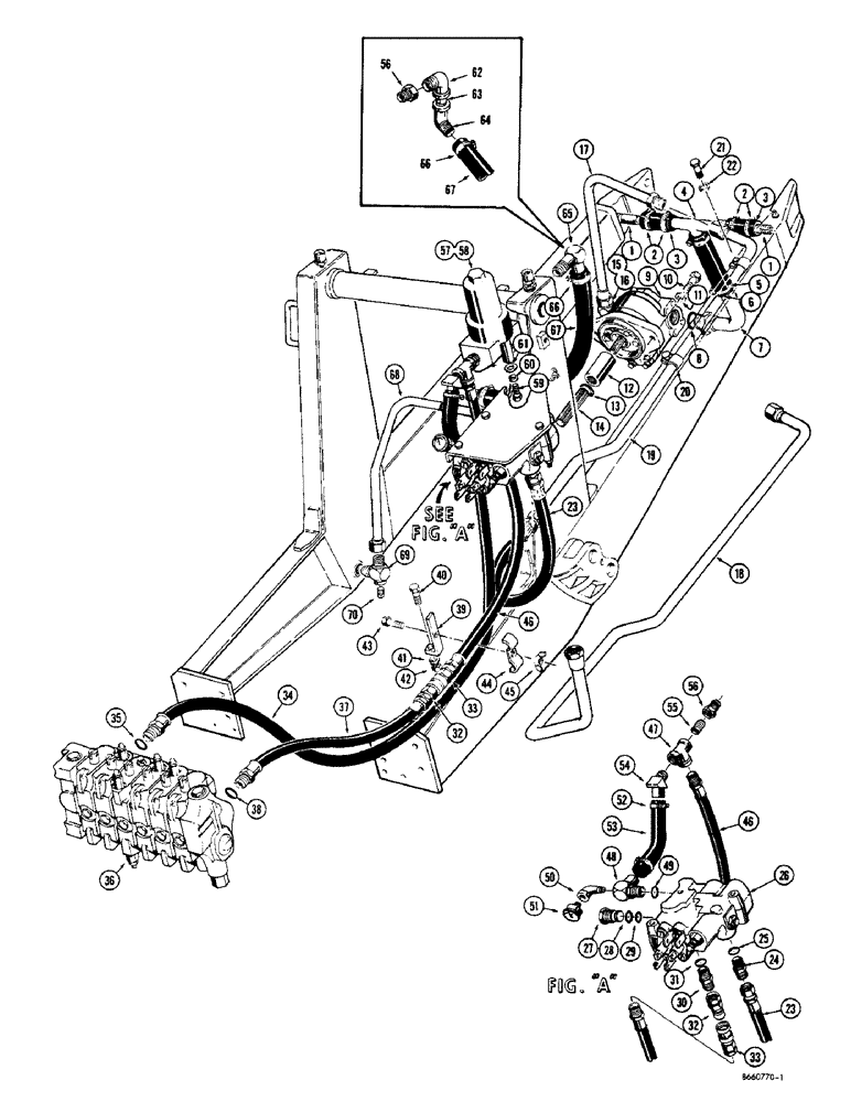 Схема запчастей Case 33S - (250) - SPECIAL BACKHOE PRIMARY HYDRAULICS, USED BEFORE 32 LOADER SN 4110090 