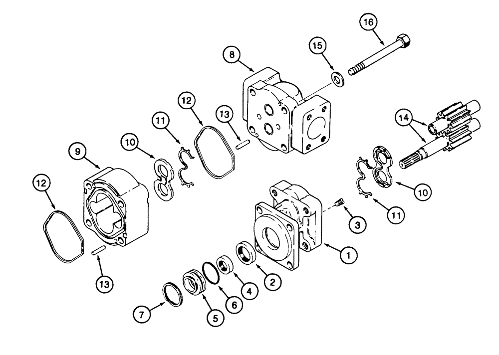 Схема запчастей Case 1150H - (08-05) - PUMP, GEAR (08) - HYDRAULICS