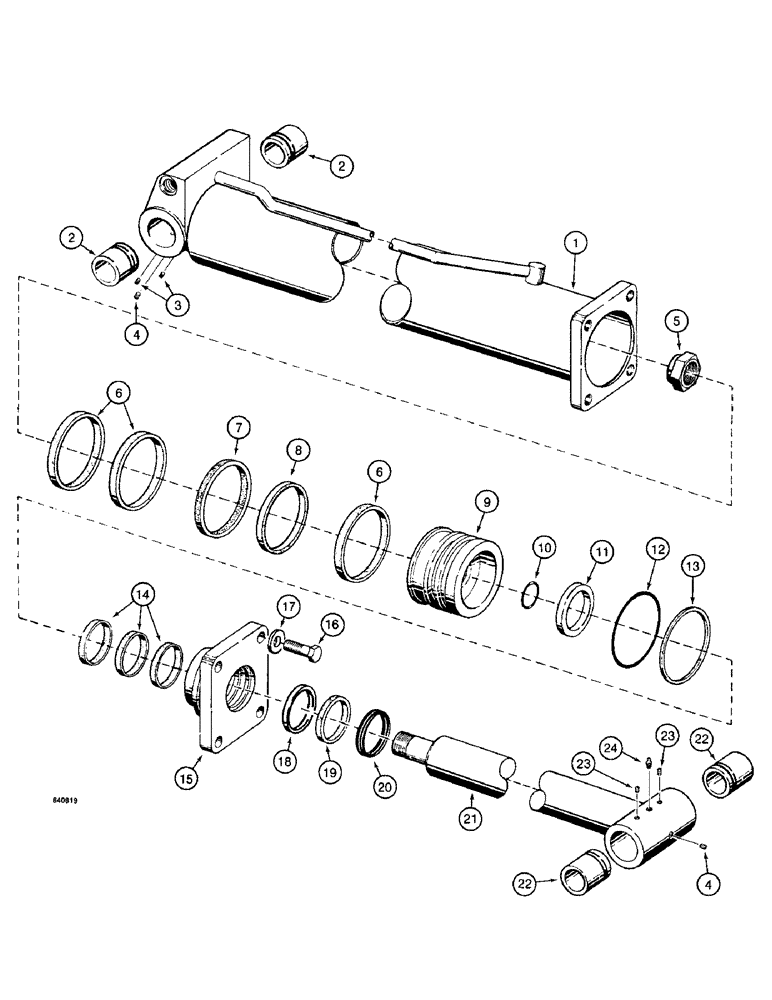 Схема запчастей Case 1187 - (268) - ARM CYLINDER, (USED WITH FELLER BUNCHER AND ROTARY CUTTER ONLY) (07) - HYDRAULIC SYSTEM