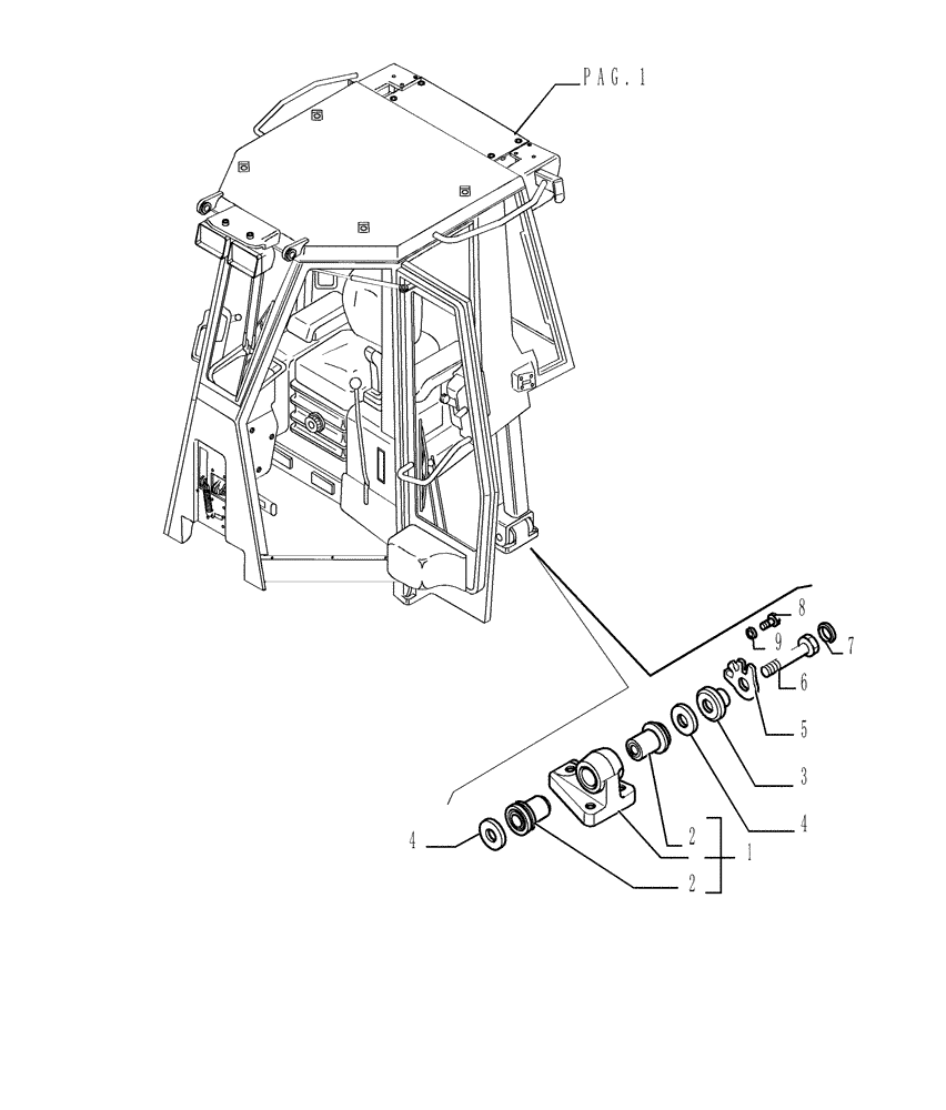 Схема запчастей Case 1850K - (9.654[27]) - ROPS CAB - COMPONENTS - OPTIONAL CODE 784110131 (19) - OPTIONS