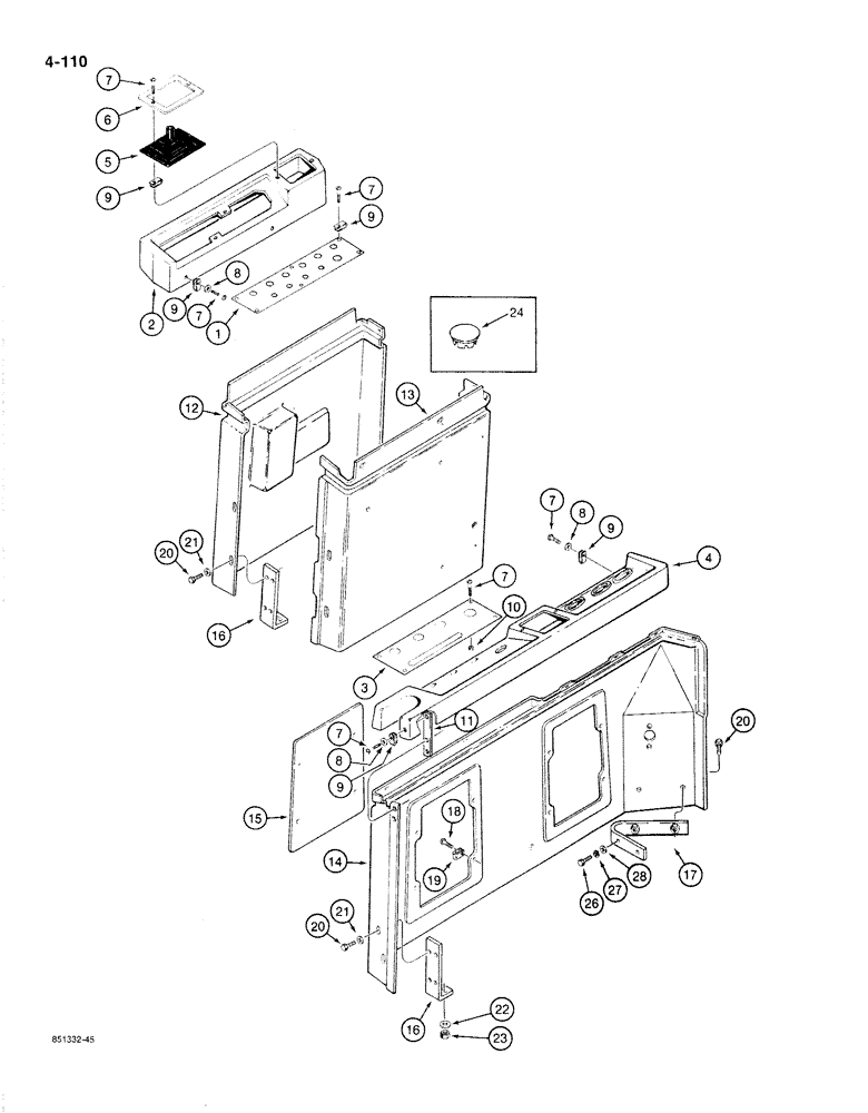 Схема запчастей Case 1187B - (4-110) - INSTRUMENT PANELS (04) - ELECTRICAL SYSTEMS