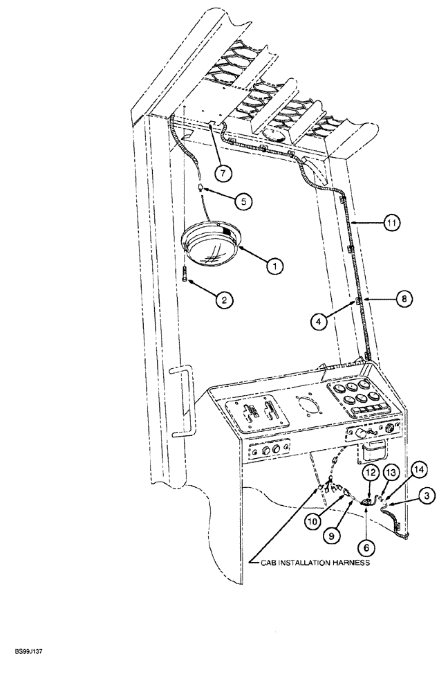 Схема запчастей Case 689G - (04-40) - OPTIONAL CAB DOME LAMP (09) - CHASSIS