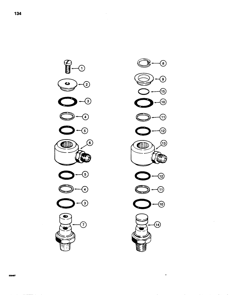 Схема запчастей Case 880D - (134) - INNER SWIVEL, UPPER, MAYSON TYPE, WITH SCREW MOUNTED CAP (04) - UNDERCARRIAGE