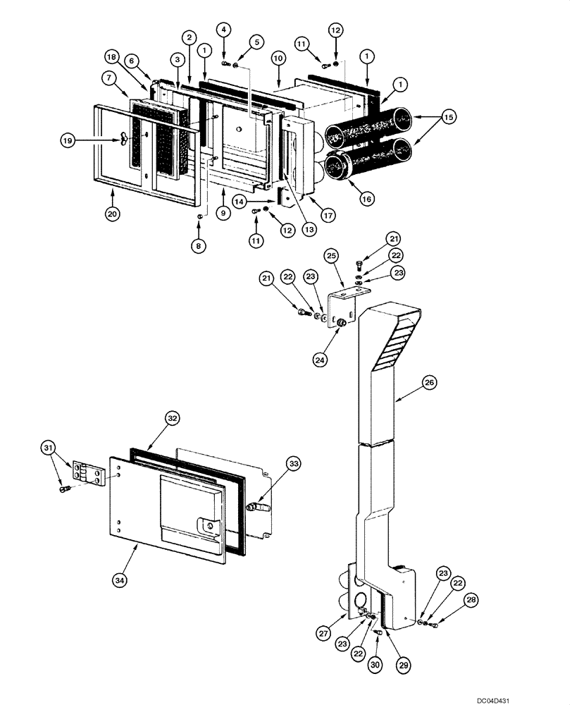 Схема запчастей Case 865 - (09.48[00]) - AIR CONDITIONING - INLET AIR FILTER (09) - CHASSIS