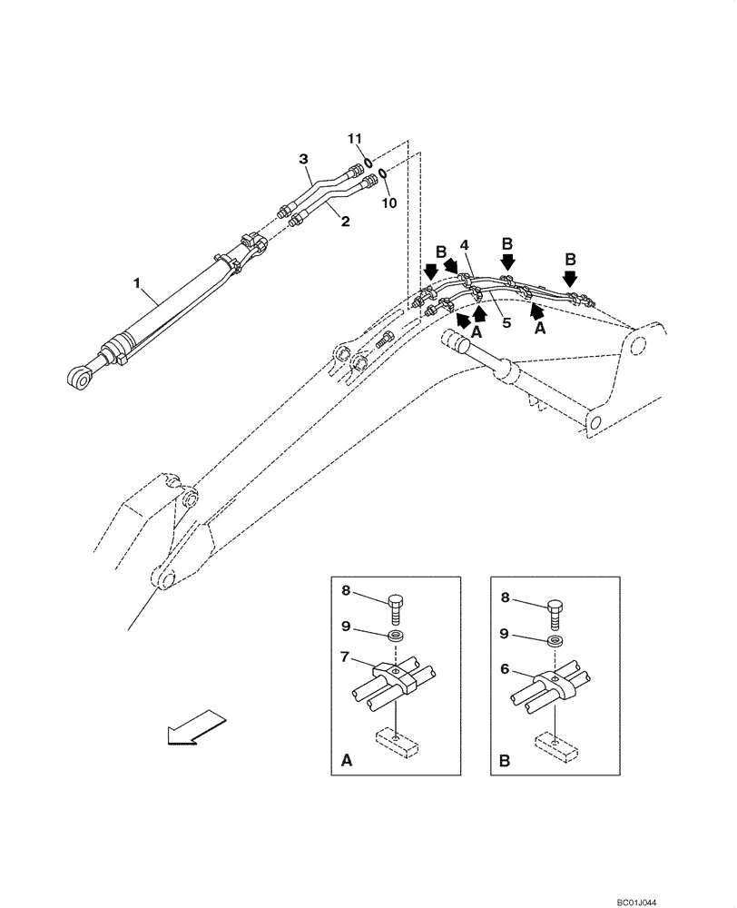 Схема запчастей Case CX290 - (08-14) - HYDRAULICS - CYLINDER, ARM (08) - HYDRAULICS