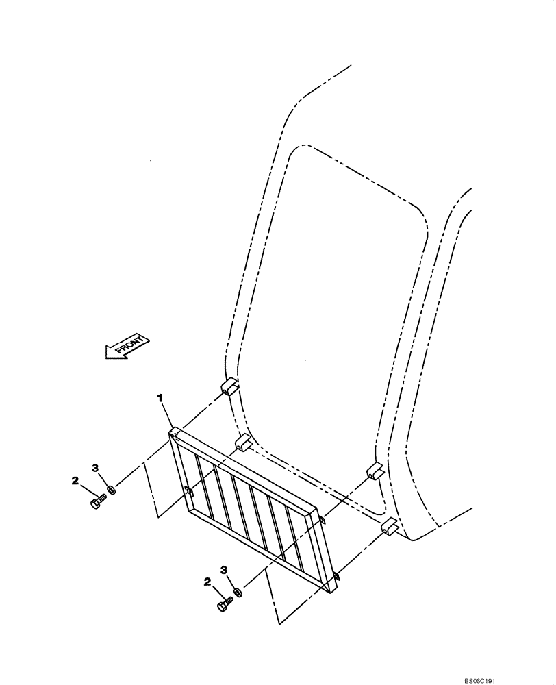 Схема запчастей Case CX700 - (09-045-00[01]) - CAB GUARD - WINDSHIELD, LOWER (STONE) (09) - CHASSIS/ATTACHMENTS