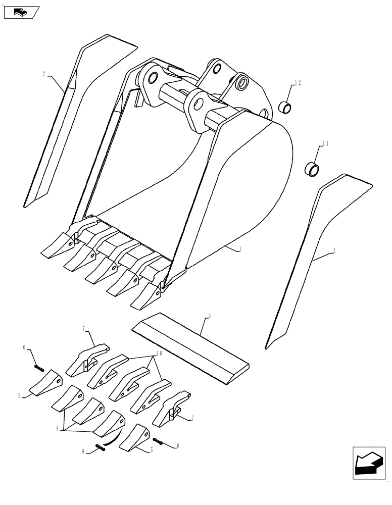 Схема запчастей Case 580SN WT - (84.100.01[04]) - BUCKET, BACKHOE (610 MM (24 INCH) / 762 MM (30 INCH) WIDE) (84) - BOOMS, DIPPERS & BUCKETS