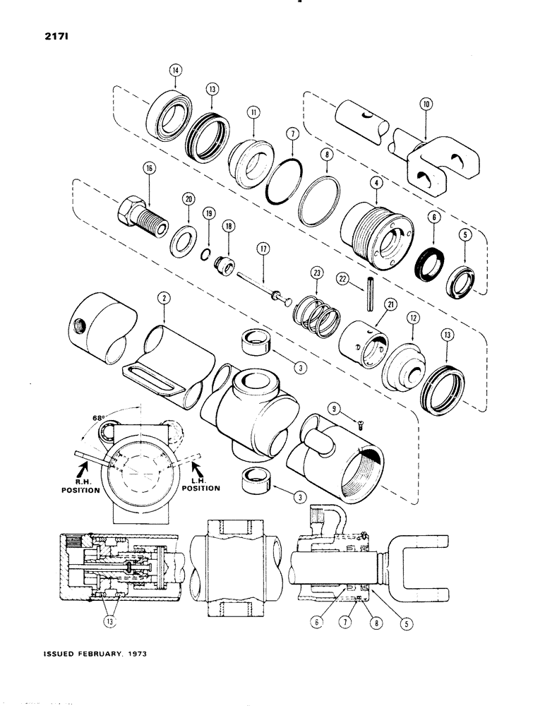 Схема запчастей Case 1150 - (217I) - G33521 AND G33522 DOZER LIFT CYLINDERS, 3-1/2" DIA. CYLINDER (07) - HYDRAULIC SYSTEM