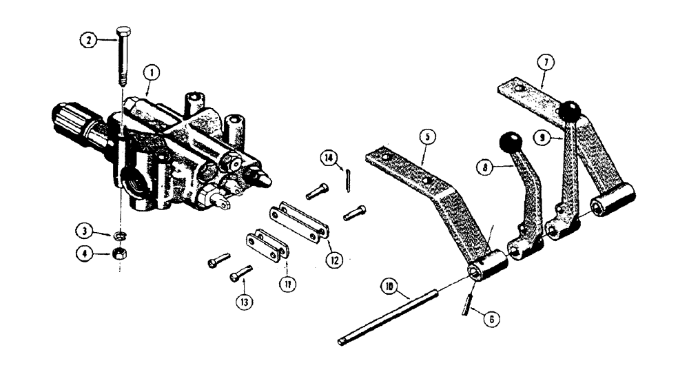 Схема запчастей Case 32 - (052) - D36725 2 SPOOL VALVES AND LEVERS 