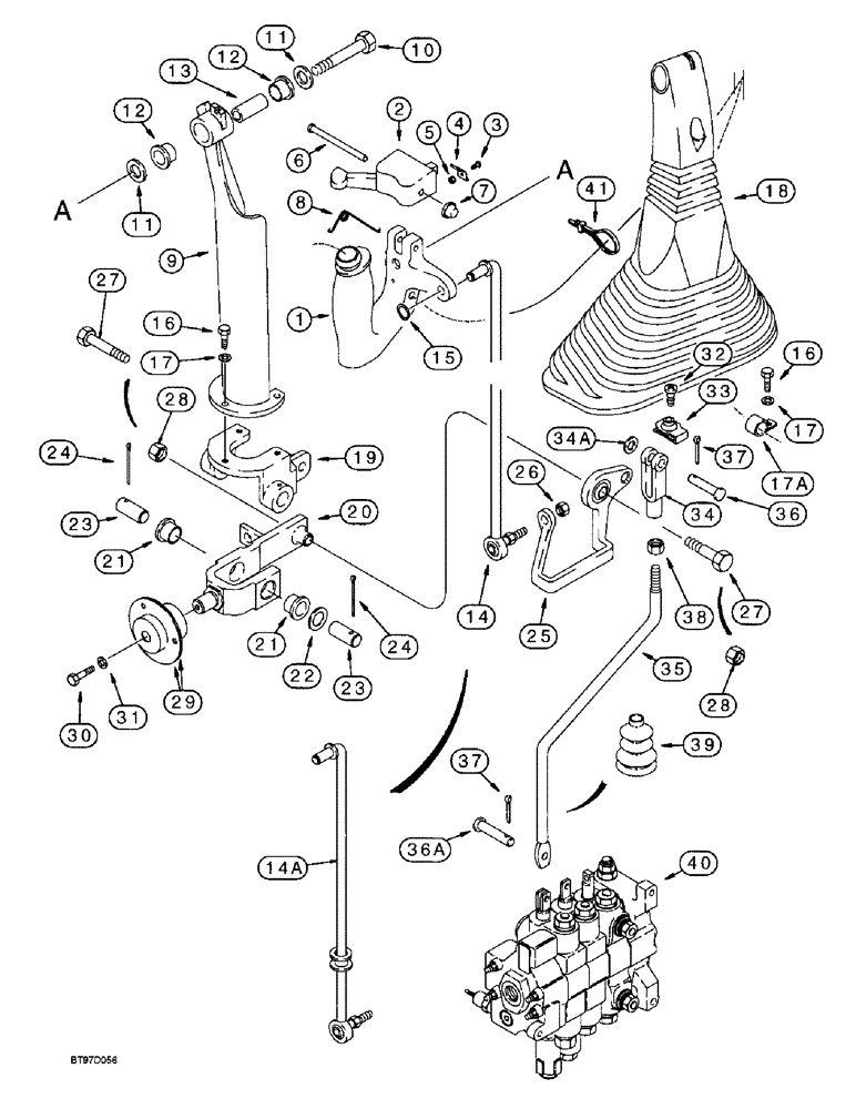 Схема запчастей Case 580L - (9-004) - LOADER CLAM CONTROL (09) - CHASSIS/ATTACHMENTS