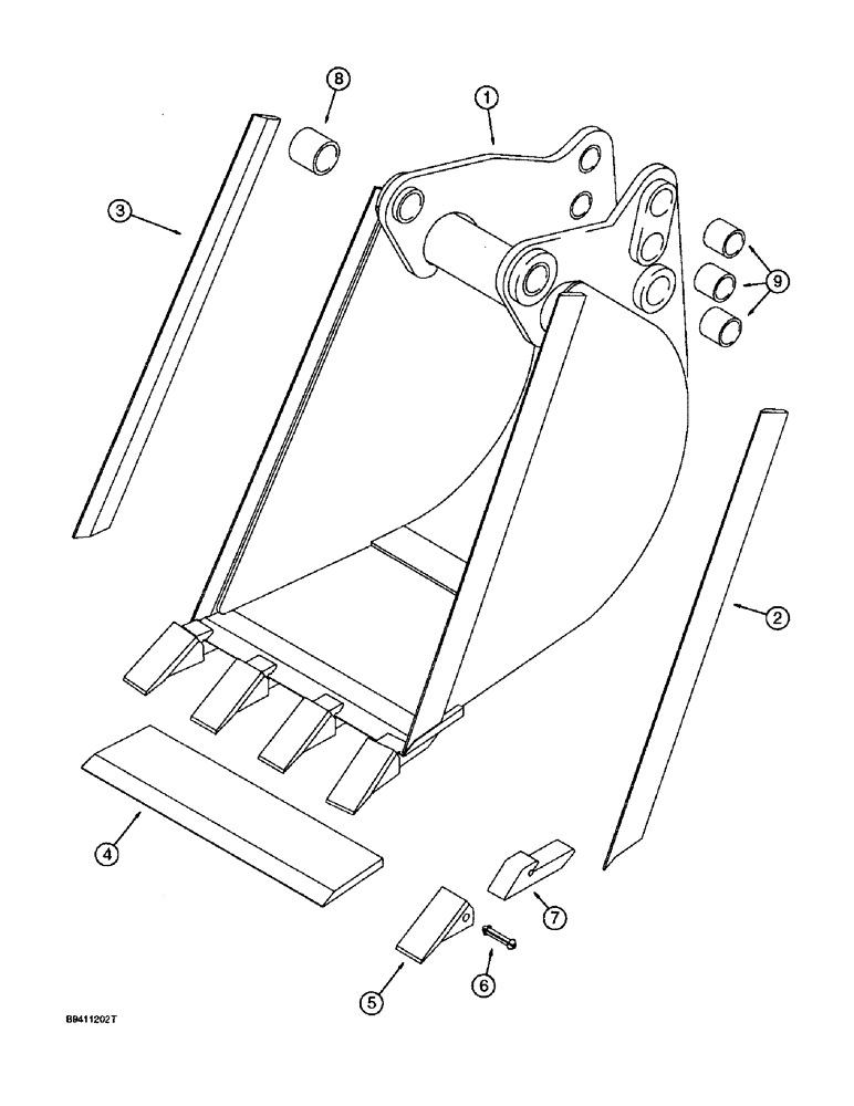 Схема запчастей Case 580L - (9-054) - BACKHOE BUCKETS, 457 MM (18 INCH) WIDE, 457 MM (18 INCH) WIDE (09) - CHASSIS/ATTACHMENTS