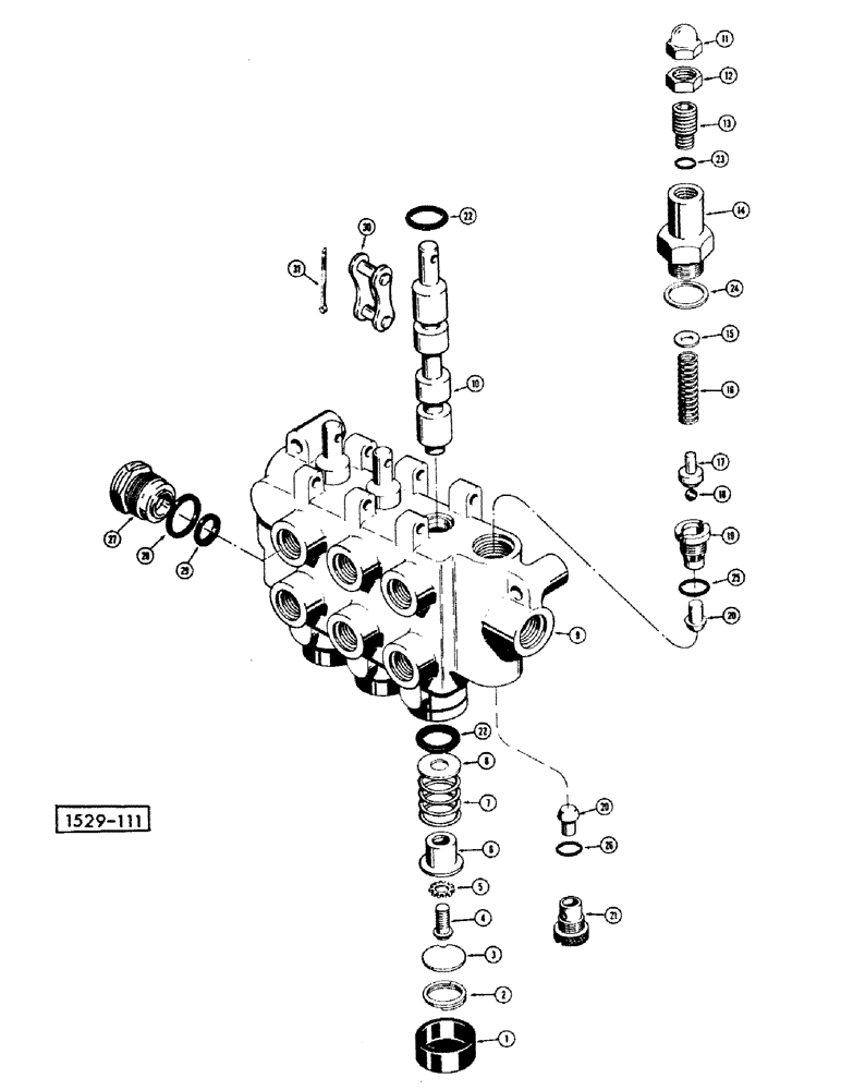 Схема запчастей Case 1529 - (147A) - CONTROL VALVE STARTING FROM UP TO 3755880 