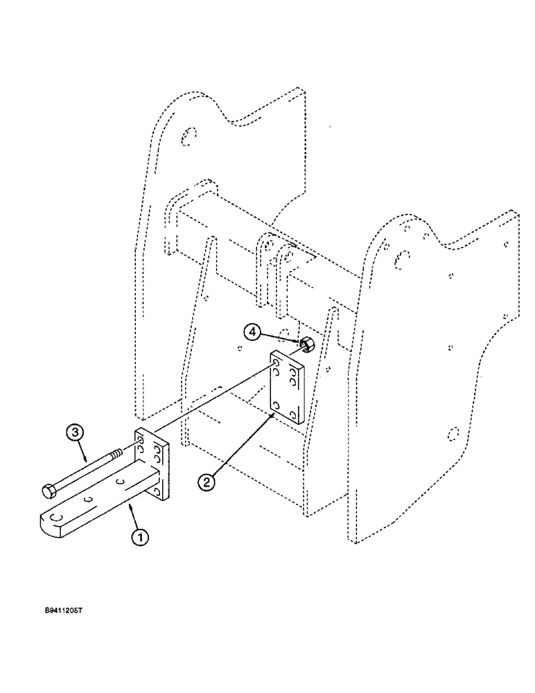 Схема запчастей Case 580L - (9-072) - RIGID DRAWBAR, USED WITH THREE-POINT HITCH, 570LXT MODELS (09) - CHASSIS/ATTACHMENTS