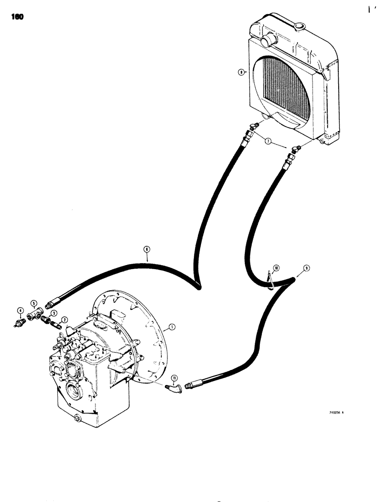 Схема запчастей Case 680G - (160) - FORWARD AND REVERSE TRANSMISSION, COOLING SYSTEM (06) - POWER TRAIN