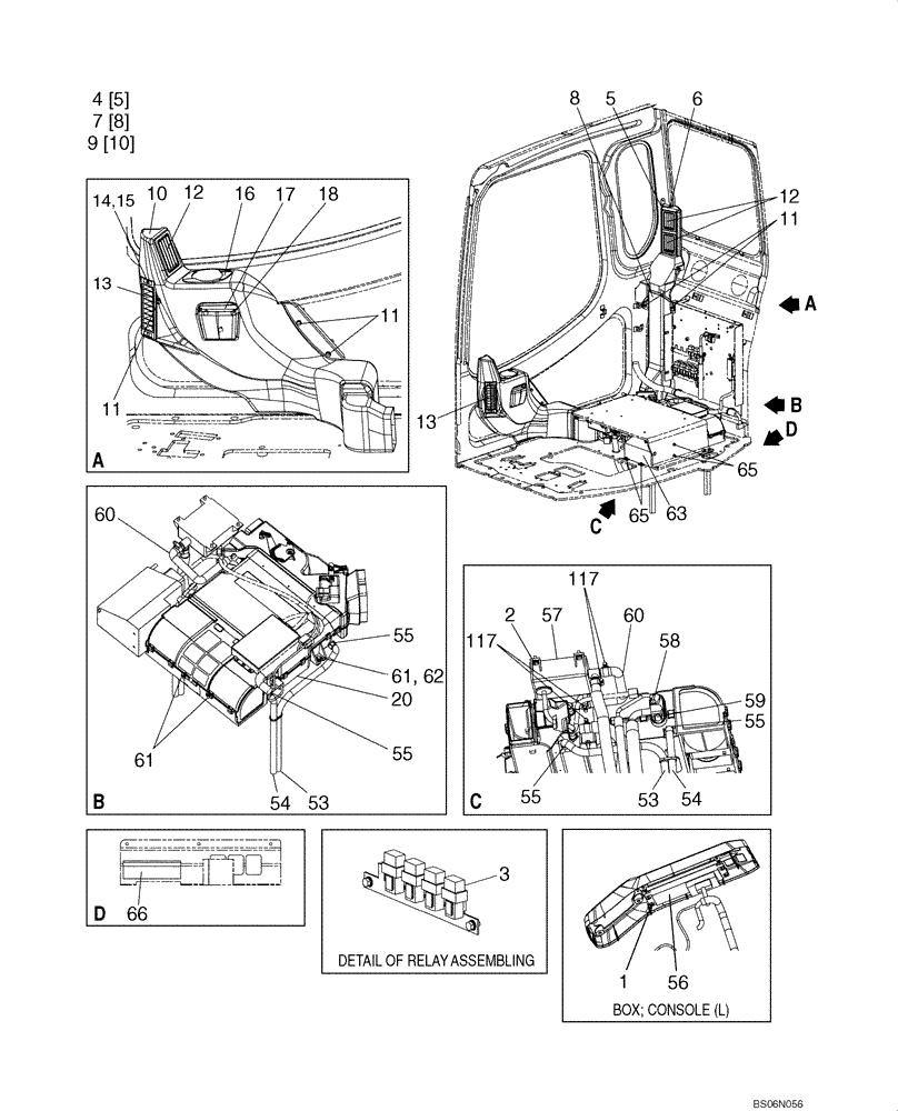 Схема запчастей Case CX225SR - (09-20) - HEATER AND AIR CONDITIONING - DUCTS (09) - CHASSIS