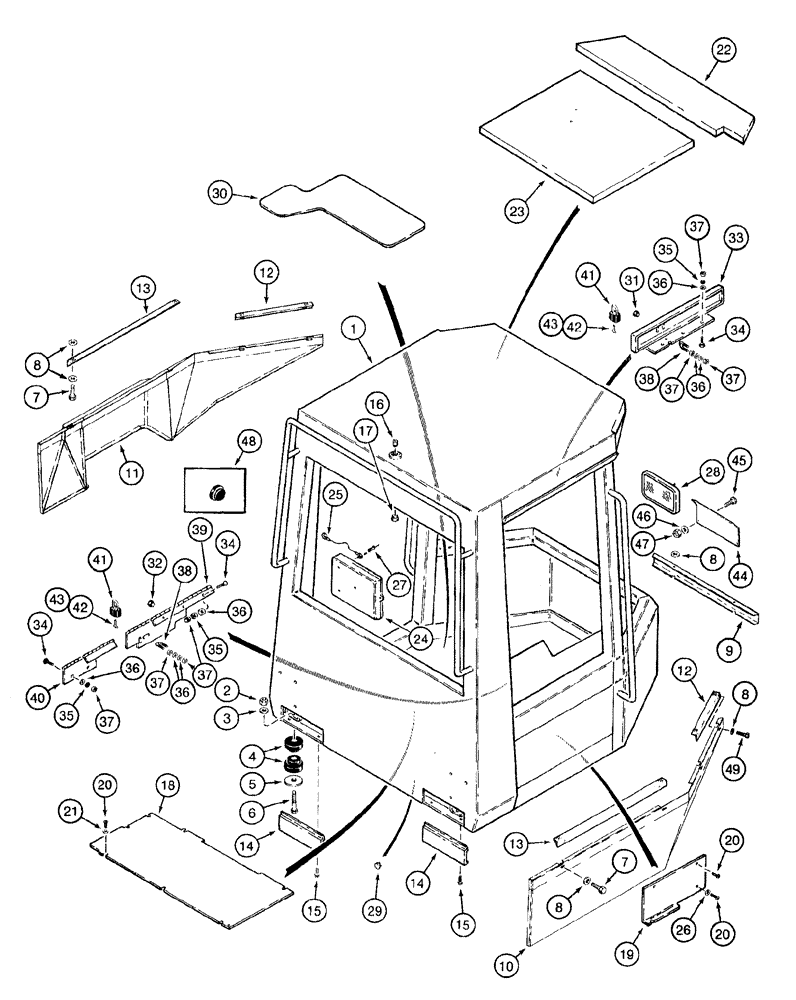 Схема запчастей Case 921B - (9-076) - CANOPY (09) - CHASSIS/ATTACHMENTS