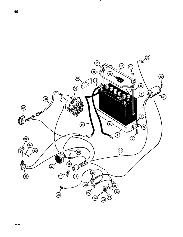 Схема запчастей Case P60 - (040) - BATTERY AND TRACTOR ELECTRICAL CIRCUIT, WISCONSIN GAS ENGINES, USED BEFORE S/N 1223228 ON ALL MODELS (55) - ELECTRICAL SYSTEMS