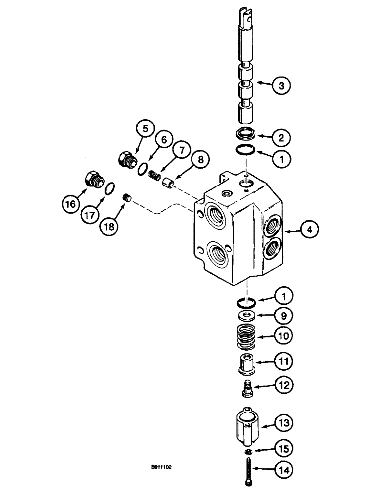 Схема запчастей Case 660 - (8-026) - ATTACHMENT CONTROL VALVE - H674409, OUTLET AND BLADE ANGLE SECTION (08) - HYDRAULICS