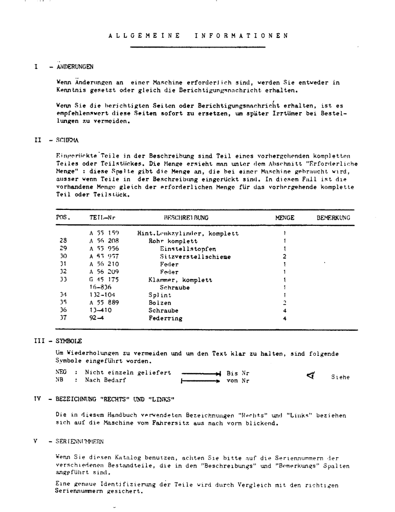 Схема запчастей Case 1529 - (001-5) - ALLGEMEINE INFORMATIONEN (05) - SERVICE & MAINTENANCE